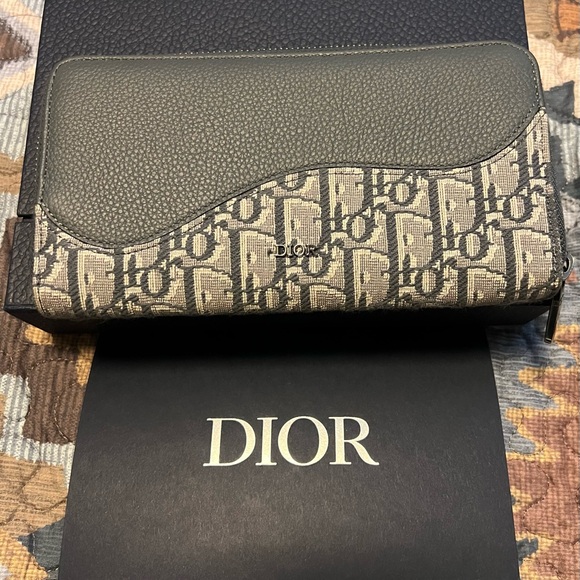 Dior Gray Monogram Clutch - Picture 1 of 5